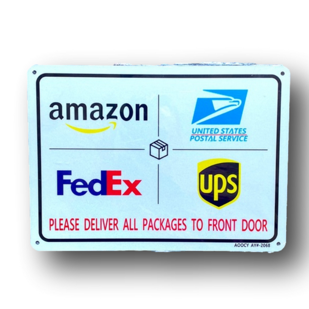 Metal Sign For Delivery Drivers - Amazon, UPS, FedEx, Postal Service - Brand New